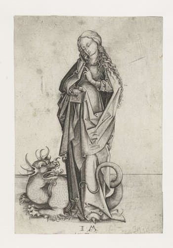 Heilige Margaretha by Israhel van Meckenem