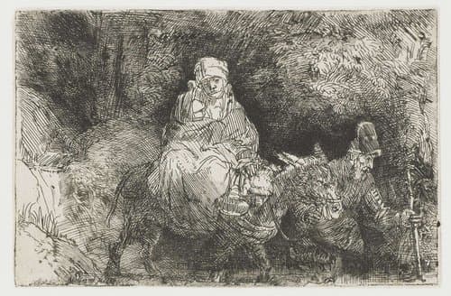 De vlucht naar Egypte by Rembrandt van Rijn