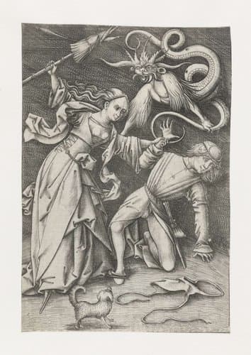 De boze vrouw by Israhel van Meckenem