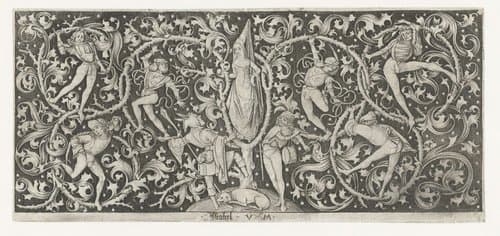 Ranken met dansende figuren by Israhel van Meckenem