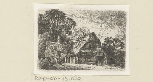 Landschap met boerderij by Christian Wilhelm Ernst Dietrich