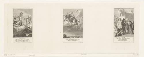 Drie voorstellingen uit Blumauers Aeneide by Daniel Nikolaus Chodowiecki