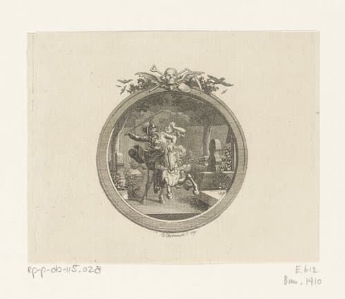 Wilhelm en Lenore rijden galopperend over het kerkhof by Daniel Nikolaus Chodowiecki
