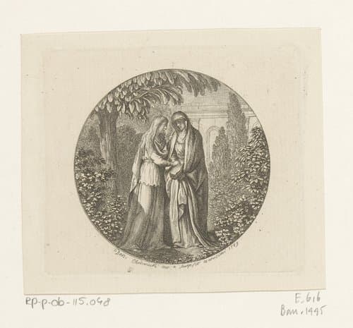 Maria wordt getroost door een jonge vrouw by Daniel Nikolaus Chodowiecki