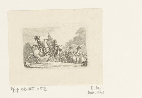 Landschap met oprukkend leger by Daniel Nikolaus Chodowiecki