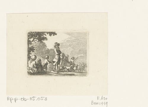 Landschap met reizigers en bedelaars by Daniel Nikolaus Chodowiecki