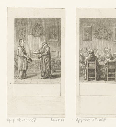 Karel van Lotharingen in gesprek met Michel de l'Hopital by Daniel Nikolaus Chodowiecki