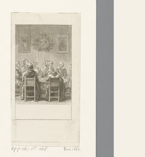 Vergadering voorafgaand aan Bartholomeusnacht by Daniel Nikolaus Chodowiecki