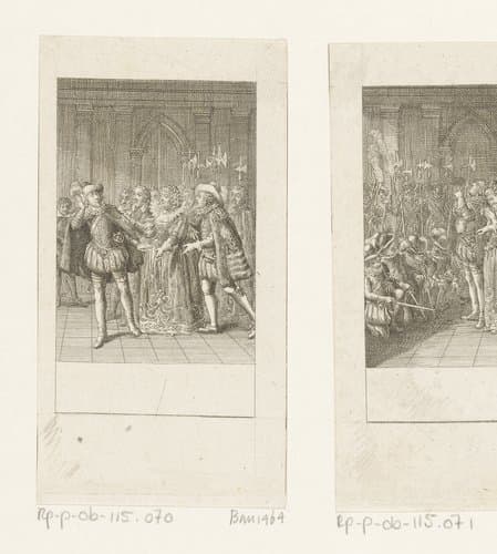 Karel IX hoort de bel luiden by Daniel Nikolaus Chodowiecki