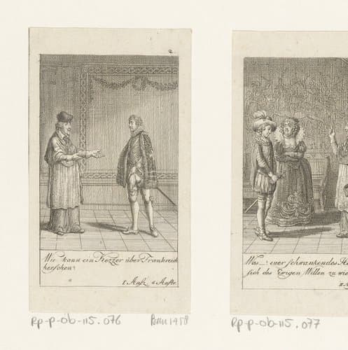 Hendrik I van Guise in gesprek met Karel van Lotharingen by Daniel Nikolaus Chodowiecki
