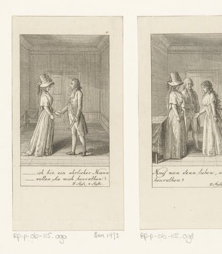 Kaberdar vraagt Libby ten huwelijk by Daniel Nikolaus Chodowiecki