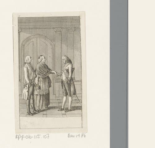 Ontmoeting tussen Jozef II en paus Pius VI by Daniel Nikolaus Chodowiecki
