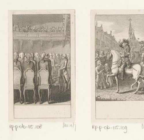 Lodewijk XVI treedt gedwongen af als koning van Frankrijk by Daniel Nikolaus Chodowiecki