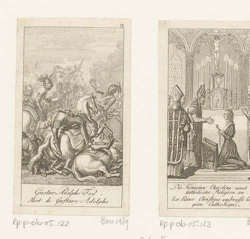 Gustaaf Adolf II komt om in de slag bij Lützen by Daniel Nikolaus Chodowiecki