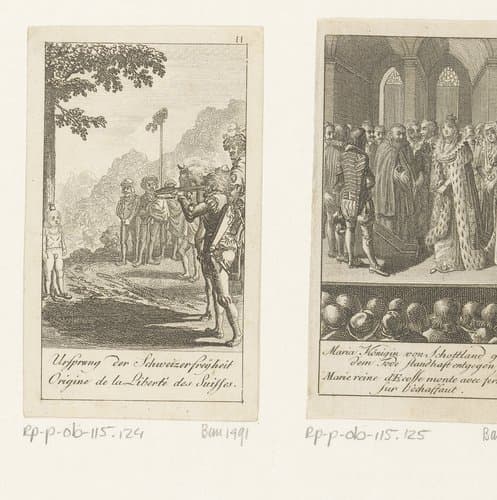 Willem Tell schiet de appel van Walters hoofd by Daniel Nikolaus Chodowiecki