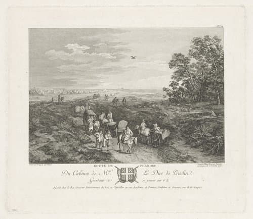 Landschap met reizend gezelschap by Balthasar Anton Dunker
