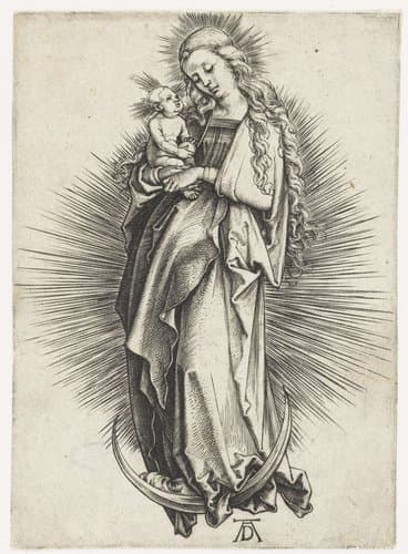 Maria met kind op de maansikkel by Albrecht Dürer