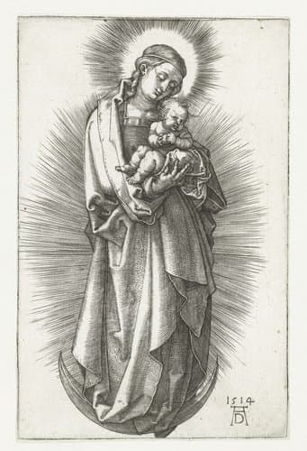 Maria met kind op de maansikkel by Albrecht Dürer