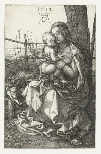 Maria met kind bij een boom by Albrecht Dürer