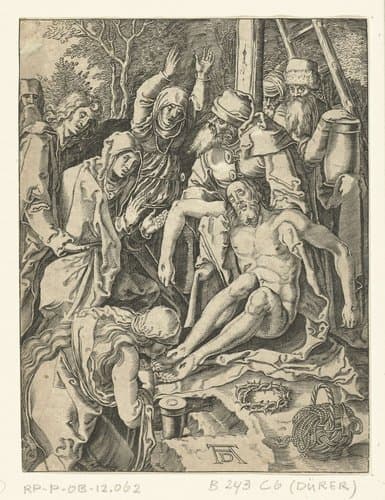 Bewening van dode Christus door familie en vrienden by anonymous