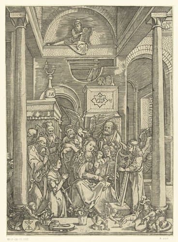 Verheerlijking van Maria by Marcantonio Raimondi