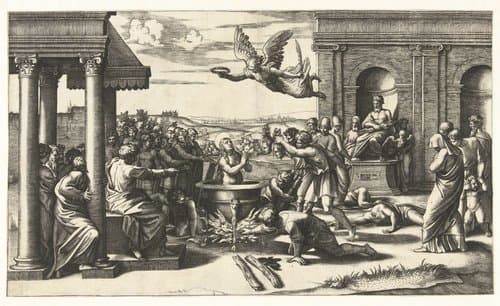 Martelaarschap van heilige Felicitas by Marcantonio Raimondi
