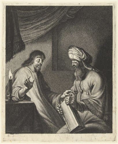 Christus in gesprek met Nikodemus by Pieter Fransz de Grebber