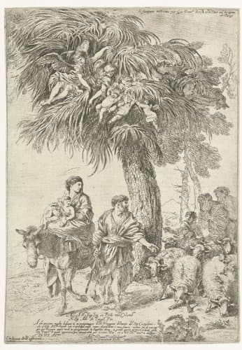 Vlucht naar Egypte by Giovanni Benedetto Castiglione