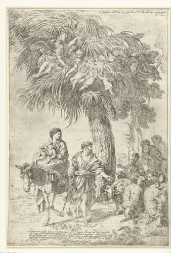 Vlucht naar Egypte by Giovanni Benedetto Castiglione