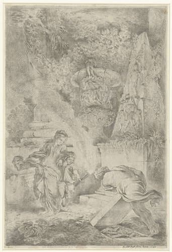 Theseus ontdekt de wapens van zijn vader by Giovanni Benedetto Castiglione