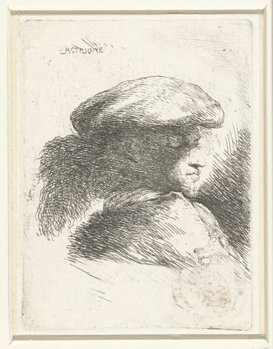 Kleine studie van hoofden met oosterse hoofddeksels by Giovanni Benedetto Castiglione