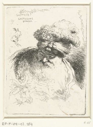 Hoofd van een oude man met muts by Giovanni Benedetto Castiglione