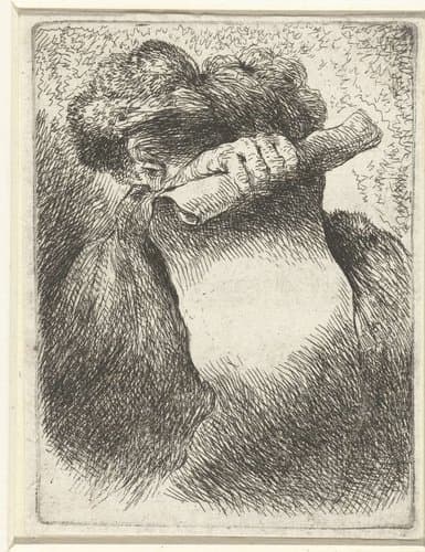 Hoofd van een man met een banderol by Giovanni Benedetto Castiglione