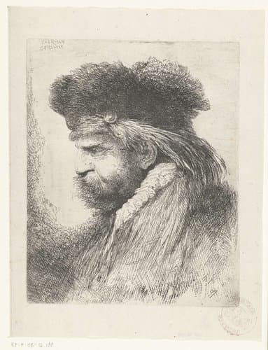 Grote studie van hoofden met oosterse hoofddeksels by Giovanni Benedetto Castiglione