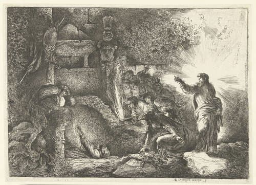 Opwekking van Lazarus by Giovanni Benedetto Castiglione