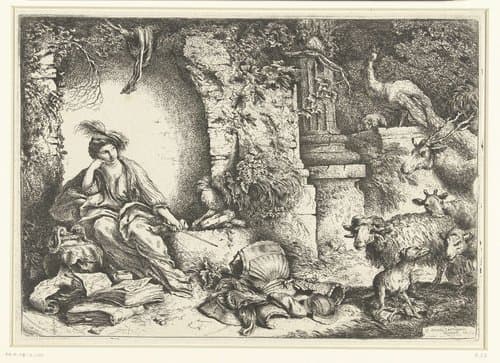 Circe met de in dieren veranderde reisgenoten van Odysseus by Giovanni Benedetto Castiglione