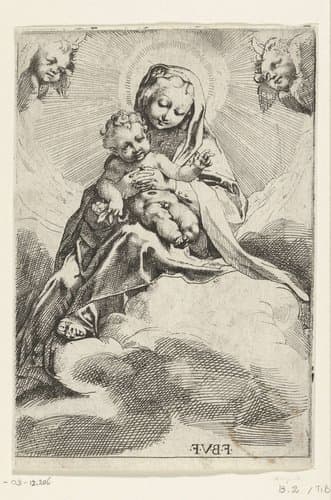 Madonna in de wolken by anonymous