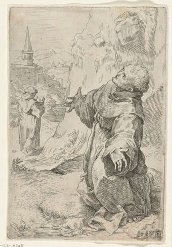 Stigmatisatie van de Heilige Franciscus by anonymous