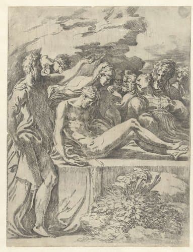 Graflegging van Christus by Parmigianino