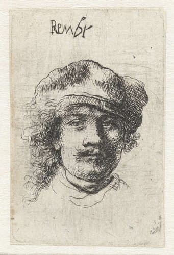 Zelfportret met pet: van voren, alleen het hoofd by Ignace-Joseph de Claussin