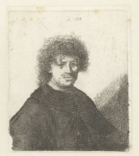 Zelfportret in mantel met platte kraag: buste by Cornelis Danckerts (I)