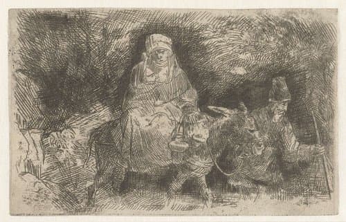 The flight into Egypt crossing a brook by anonymous