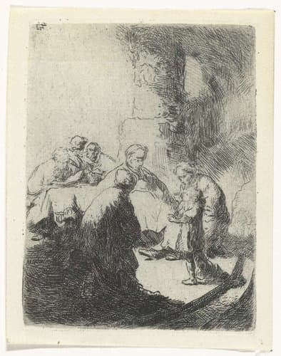 Christ disputing with the doctors: small plate by Rembrandt van Rijn