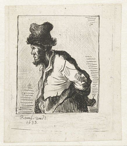 Peasant with his hands behind his back by anonymous