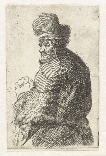 Old man seen from behind by anonymous; Rembrandt van Rijn