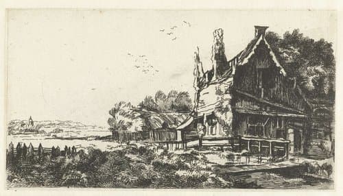 Huis met drie schoorstenen by Pierre François Basan