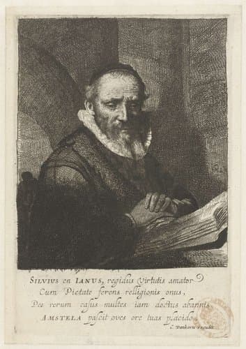 Jan Cornelis Sylvius by Salomon Savery; Rembrandt van Rijn