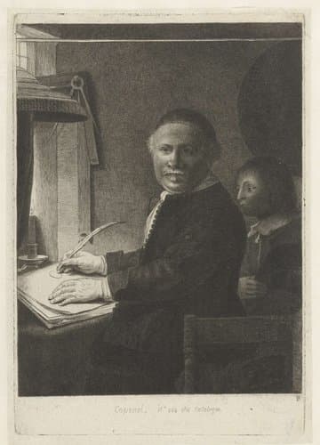 Lieven Willemsz. van Coppenol, writing master: the smaller plate by Pierre François Basan