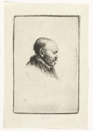 Bald headed man in profile right: the artist's father (?) by Ignace-Joseph de Claussin