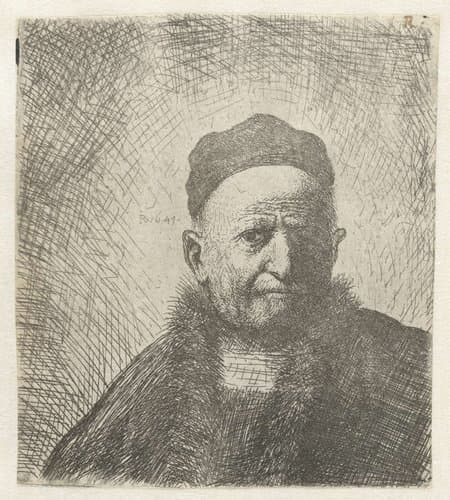 Man wearing a close cap: bust (the artist’s father?) by anonymous; Rembrandt van Rijn